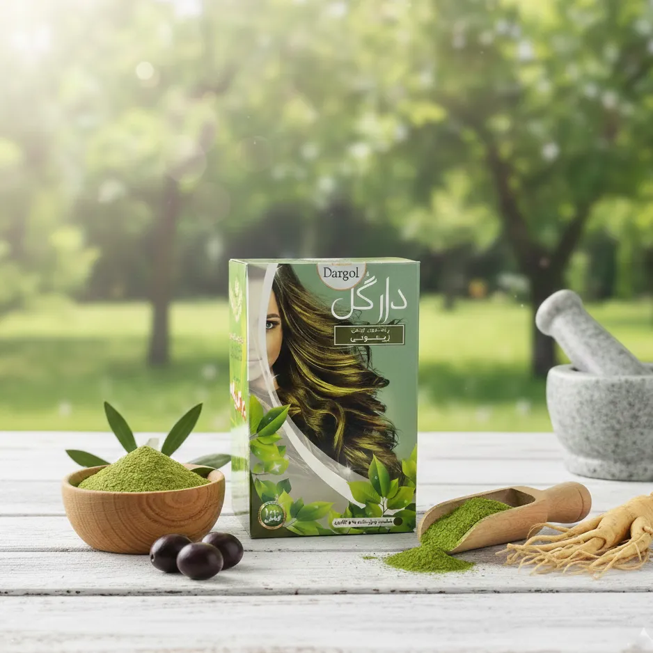 رنگ مو گیاهی  زیتونی کد r2223